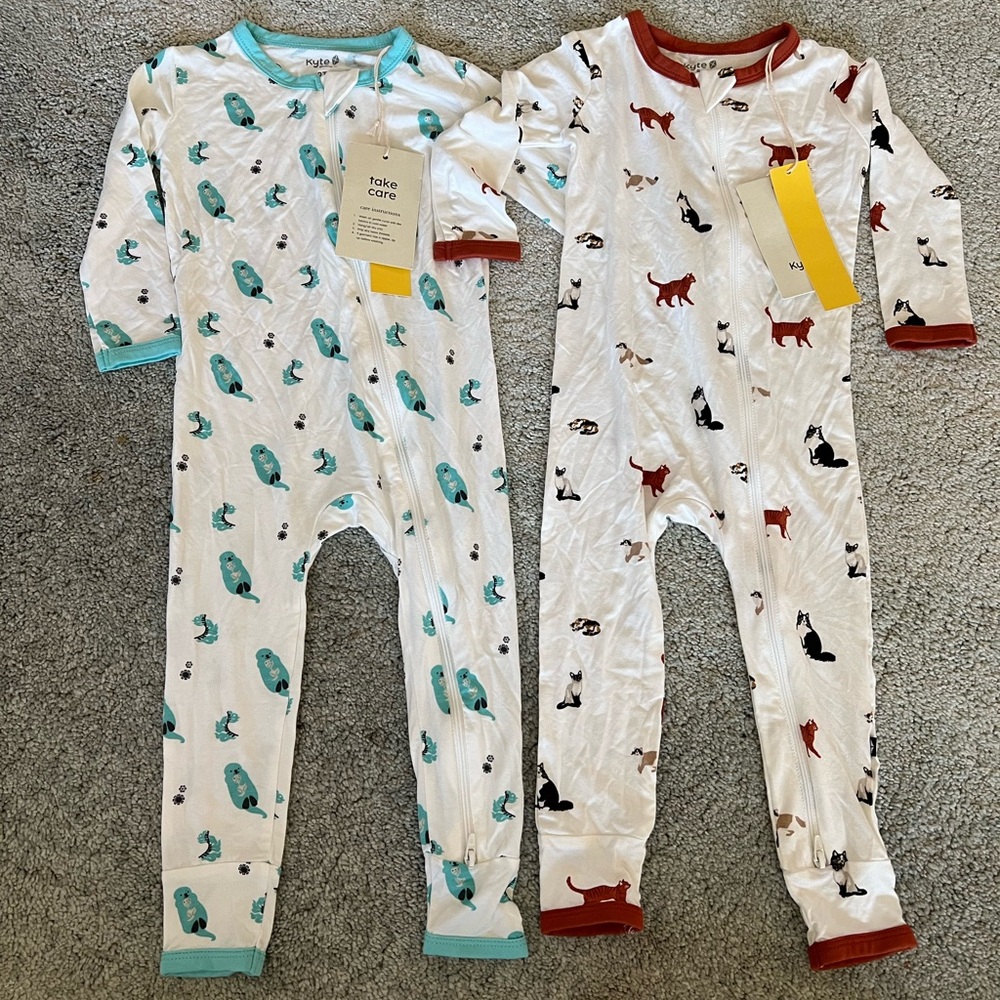 NWT Bamboo Kyte Baby Rompers